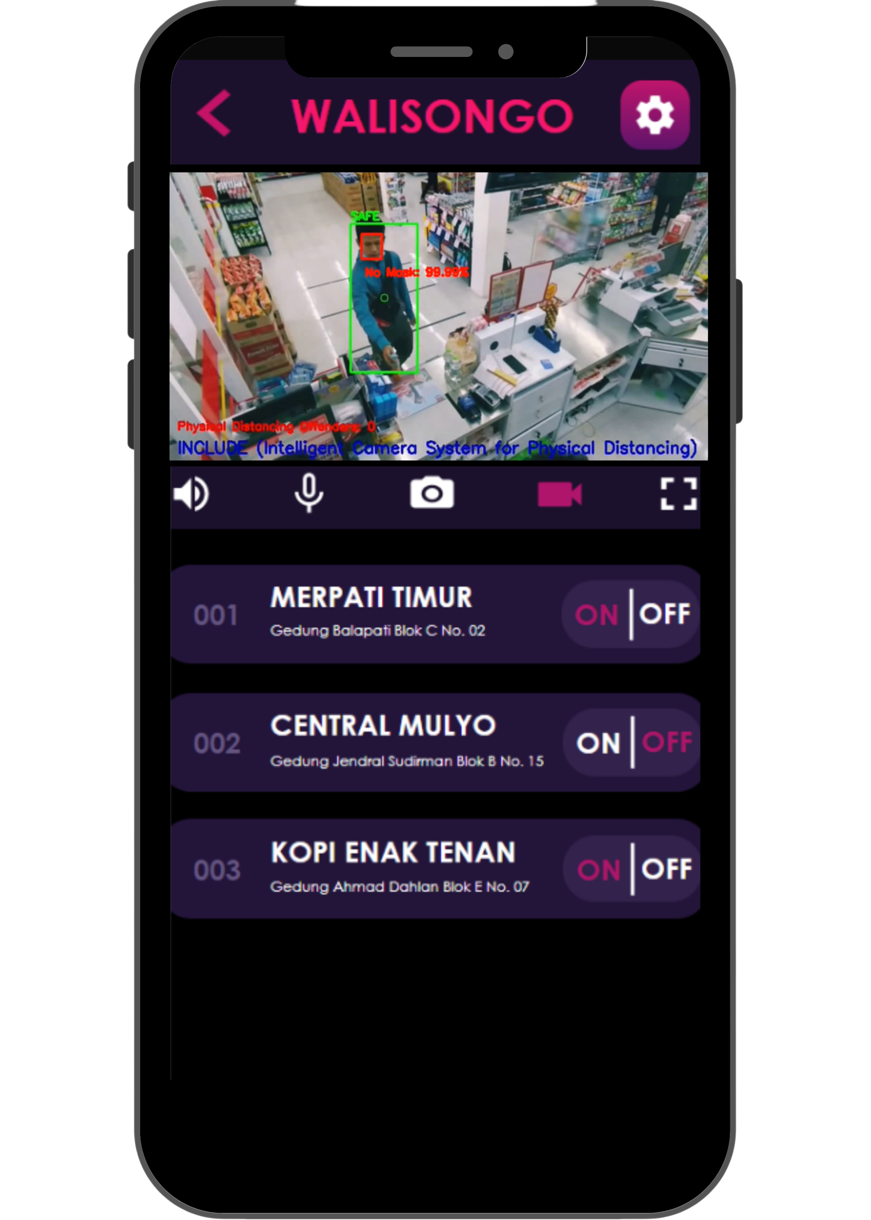 INCLUDE App - Monitoring No Mask Detection